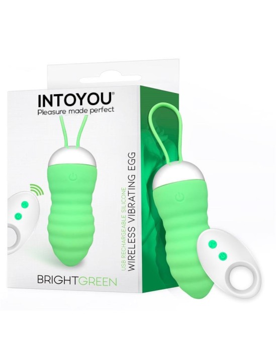 Intoyou Koši zaļa vibrējoša ola tālvadības pults USB silikons