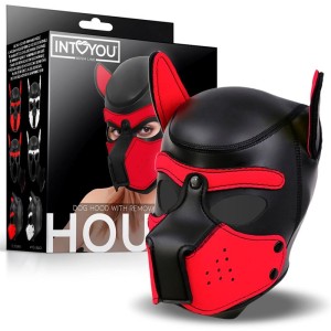 Intoyou Bdsm Line Hound Dog Hound with Removable Muzzle Neoprene Black/Red One Size