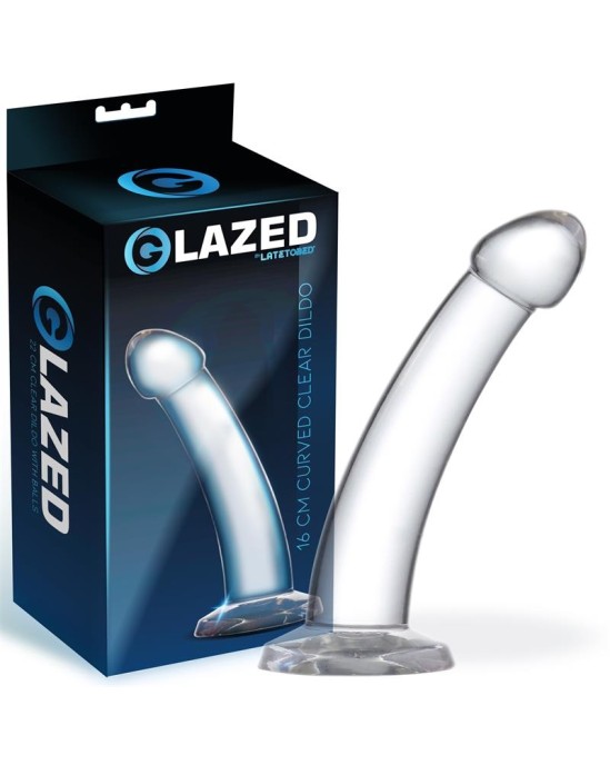 Glazed Curved Dildo Crystal Material 16 cm