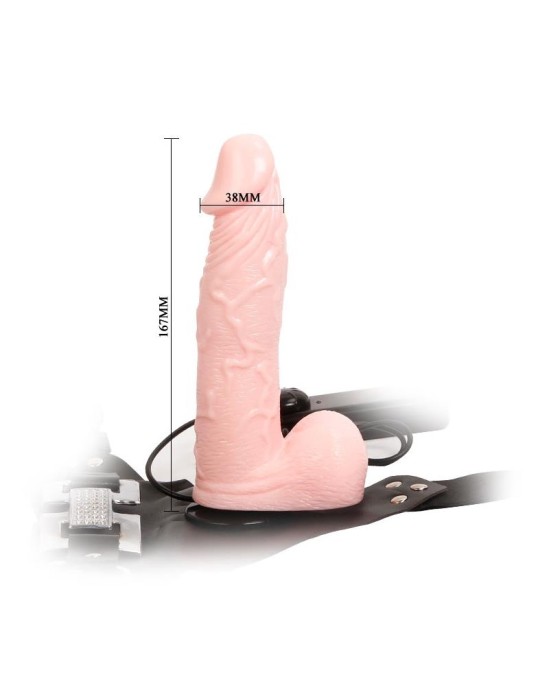 Baile Strap-On with Dildo Flesh with Remote Control