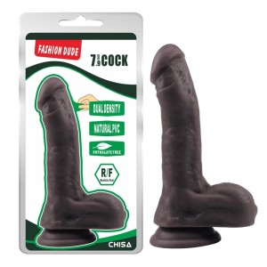 Chisa Dildo Dual Density Fashion Dude 20,5 x 4,5 cm brūns