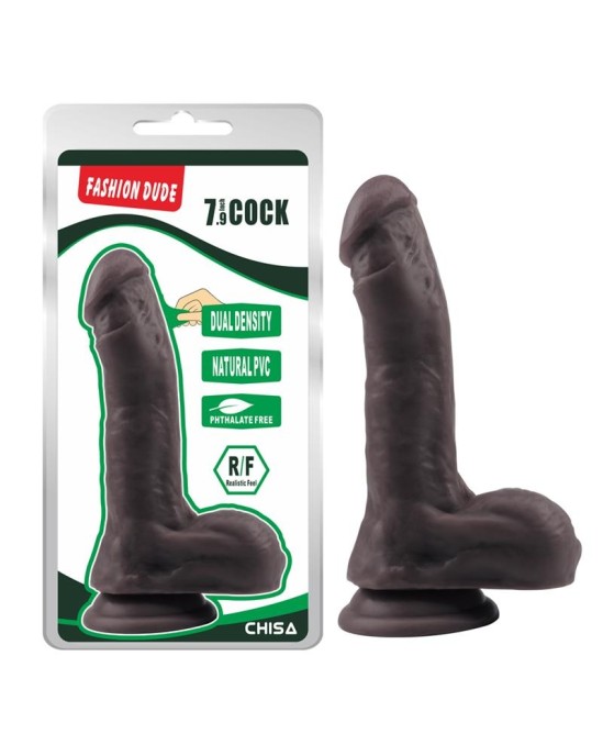 Chisa Dildo Dual Density Fashion Dude 20,5 x 4,5 cm brūns