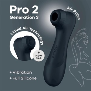 Satisfyer Pro 2 Gener 3 Liquid Air Technology sūkšanas un vibrācijas melns