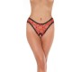 Amorable Rimba Open G-String Red and Black One Size