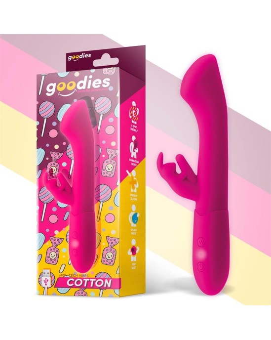 Goodies Cotton G-Spot and Rabbit Vibe USB Silicone Fuchsia