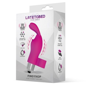 Latetobed Fingyhop Vibrating Bullet with Rabbit Silicone Pink