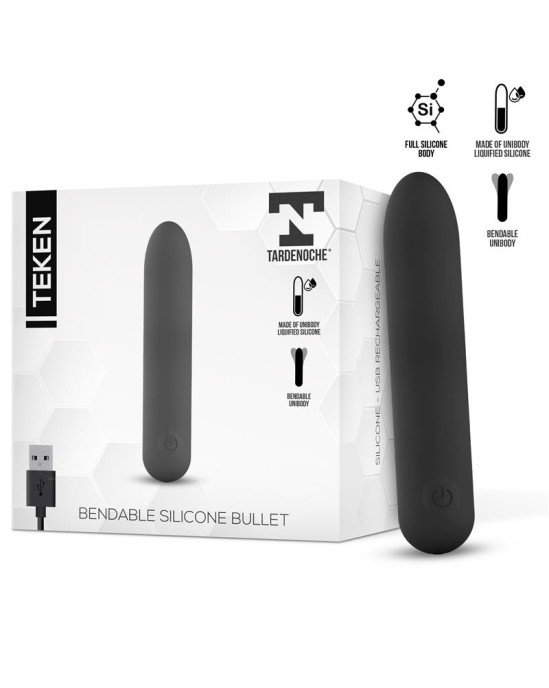 Tardenoche Teken Bendable Vibrating Bullet Liquid Silicone Unibody Magnetic USB