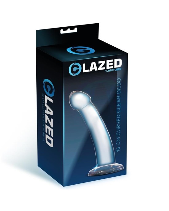 Glazed Curved Dildo Crystal Material 16 cm