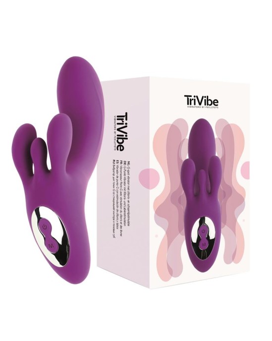 Feelztoys TriVibe G-punkta vibrators ar klitora un kaunuma lūpu stimulāciju purpl