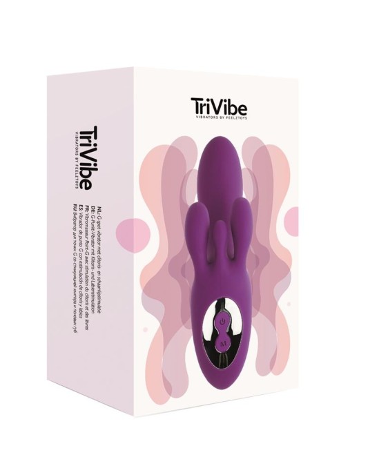 Feelztoys TriVibe G-punkta vibrators ar klitora un kaunuma lūpu stimulāciju purpl