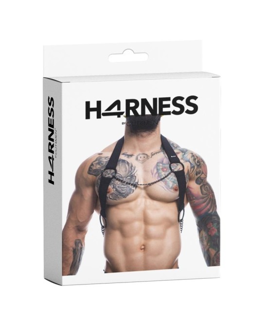 Cut4Men Melnas ķēdes krūšu siksna