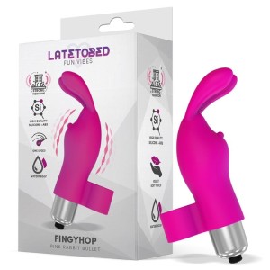 Latetobed Fingyhop Vibrating Bullet with Rabbit Silicone Pink