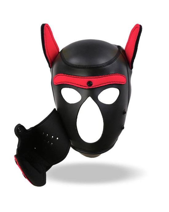 Intoyou Bdsm Line Hound Dog Hound with Removable Muzzle Neoprene Black/Red One Size