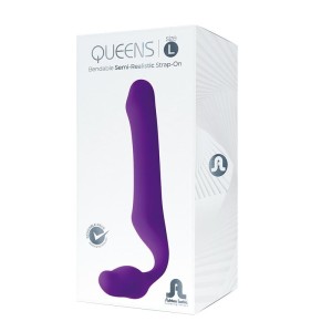 Adrien Lastic Queens L Strapless Strap-On Dildo Izmērs L Silikona tumši violets