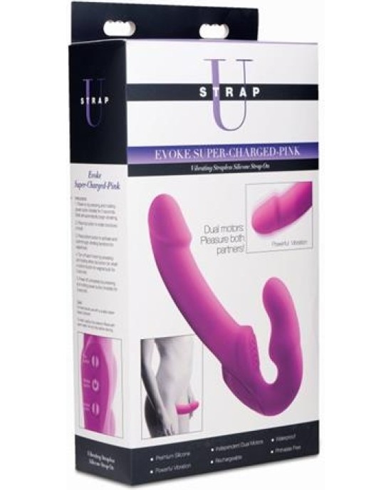 Strap U Evoke Vibrating Strap-On Rozā