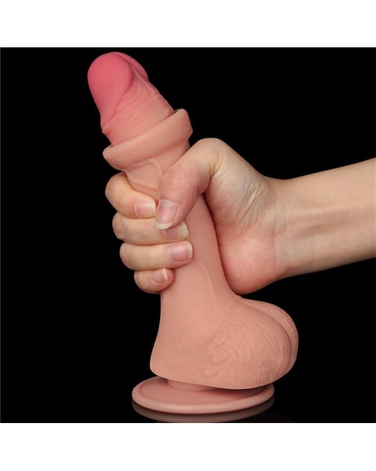 Lovetoy Bīdāmās ādas divslāņu dildo 7.5