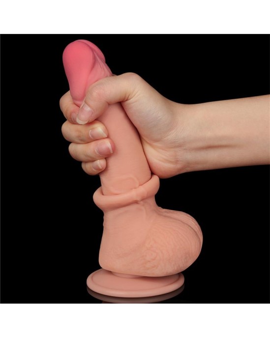 Lovetoy Bīdāmās ādas divslāņu dildo 7.5