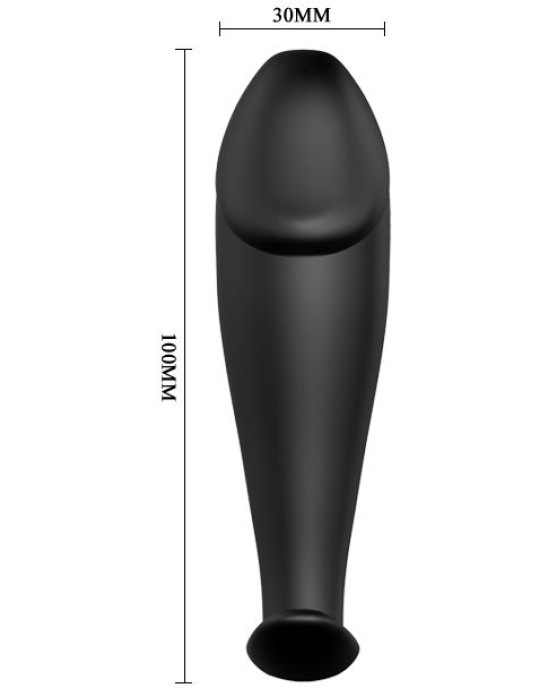 Pretty Love Bottom PRETTY LOVE SILIKONA ANĀLĀS PLŪZES DZIMKLĒJA FORMA UN 12 VIBRĀCIJAS REŽĪMI - MELNS