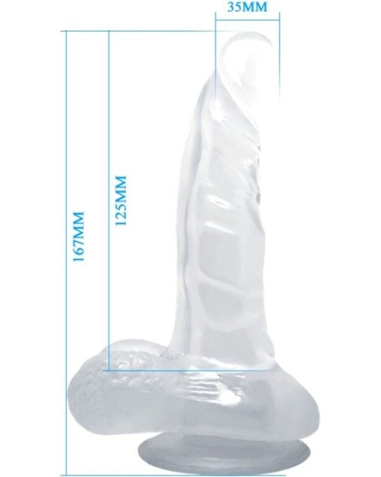 Baile Dildos BAILE - REALISTIC DILDO WITH SUCTION CUP AND TESTICLES 16.7 CM TRANSPARENT