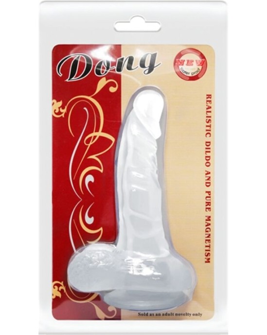 Baile Dildos BAILE - REALISTIC DILDO WITH SUCTION CUP AND TESTICLES 16.7 CM TRANSPARENT