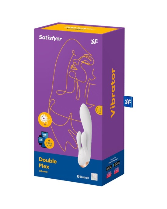 Satisfyer Connect APMIERINĀTĀJS — DOUBLE FLEX VIBRATOR APP WHITE