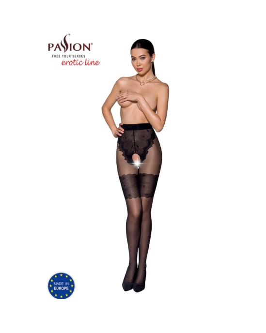 Passion Woman Garter & Stock PASSION — TIOPEN 013 MELNAS Zeķubikses 3/4 20/40 DEN