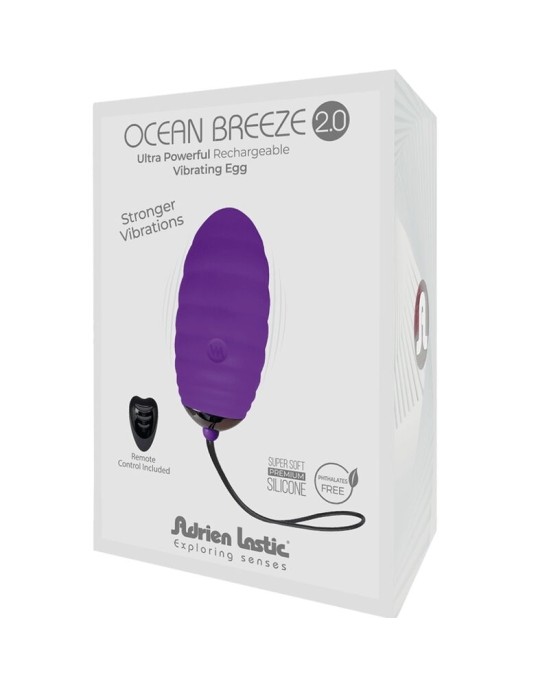 Adrien Lastic OCEAN BREEZE 2.0 RECHARGEABLE VIBRATING EGG REMOTE CONTROL VIOLET