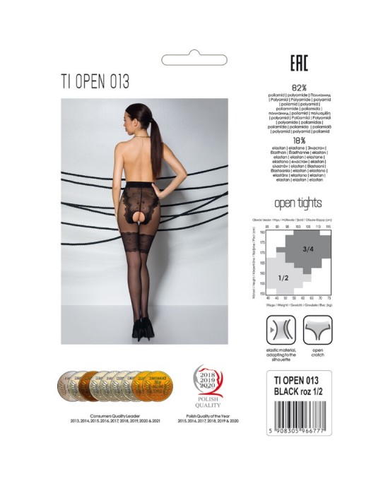 Passion Woman Garter & Stock PASSION — TIOPEN 013 MELNAS Zeķubikses 3/4 20/40 DEN