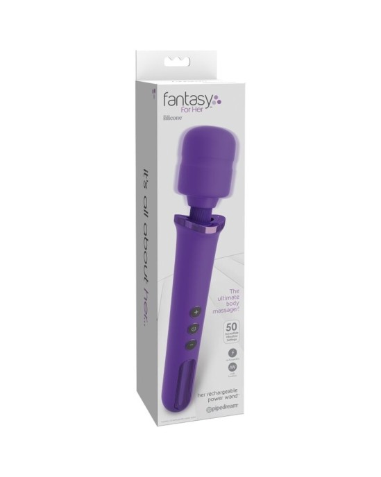 Fantasy For Her MASSAGER WAND FOR HER RECHARGEABLE & VIBRATOR 50 LEVELS VIOLET