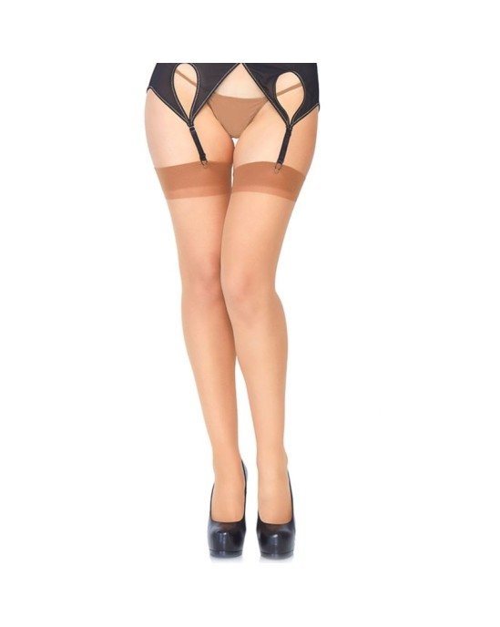 Leg Avenue Hosiery LEG AVENUE SHEER STOCKINGS BROWN ONE SIZE