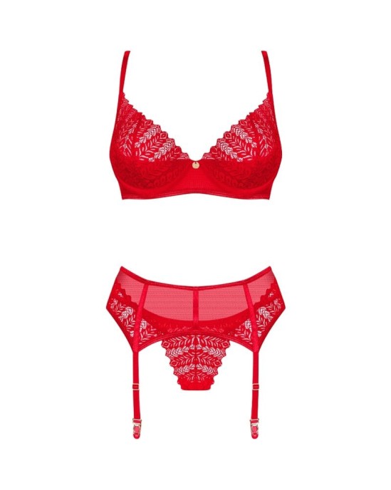 Obsessive Sets OBSESĪVS - INGRIDIA TRĪS GABALĀS RED M/L