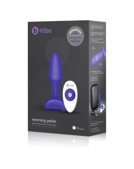 B-Vibe PETITE TĀLVADĪBAS PULTS PULG PURPLARA RIMMING