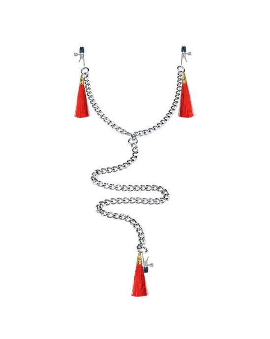 Lovetoy Chain with Nipple and Clitoris Clamps Red