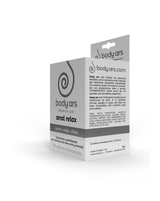 Body Ars Vienas devas anālais relaksējošs ūdens bāzes lubrikants želeja 20 x 4 ml