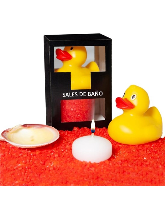 Diverty Sex Set Bath Salts Aroma Red Fruits, Duck, Candle and Shell 150 gr