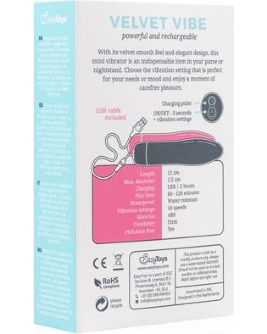 Easytoys Velvet Vibrator Bullet - rozā