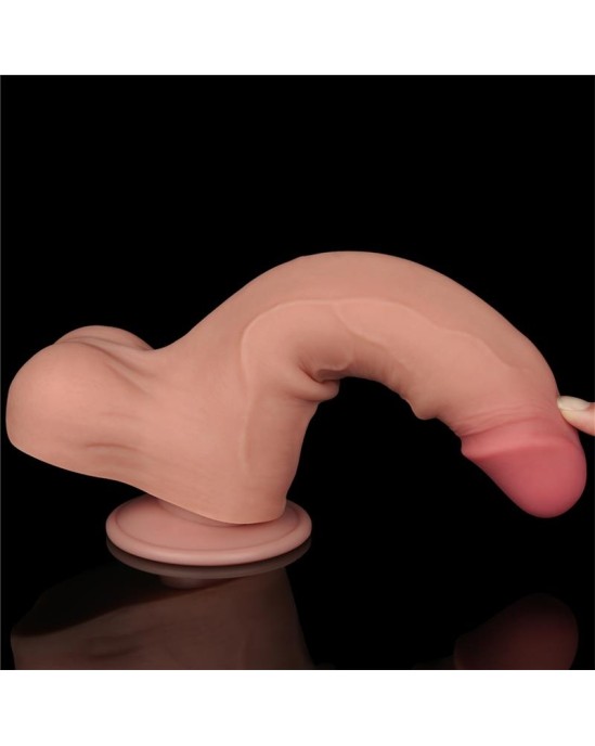 Lovetoy Bīdāmā āda divslāņu dildo 8.5