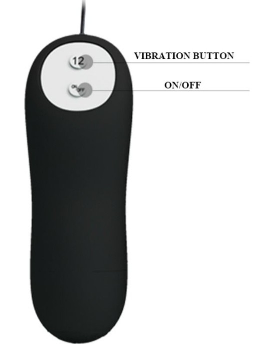 Pretty Love Bottom PRETTY LOVE ANAL PLUG ANCHOR FORM SILICONE 12 VIBRATION MODES BLACK