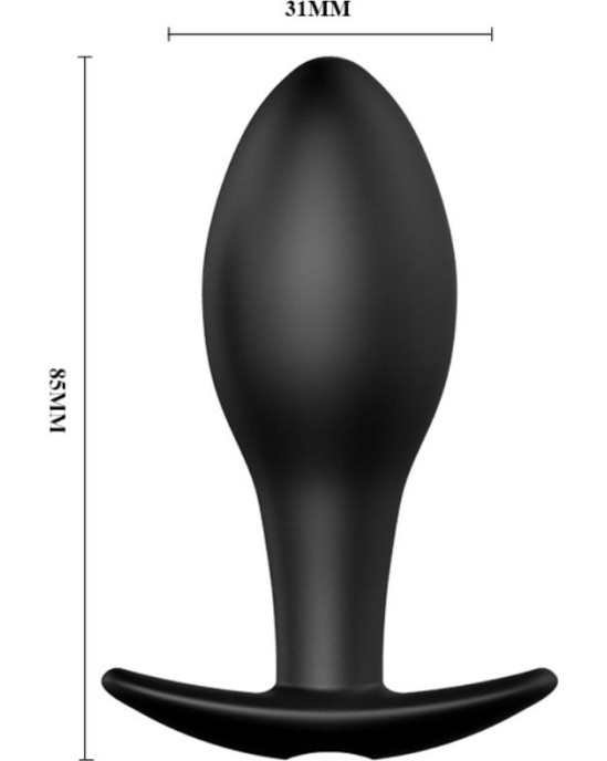 Pretty Love Bottom PRETTY LOVE ANAL PLUG ANCHOR FORM SILICONE 12 VIBRATION MODES BLACK