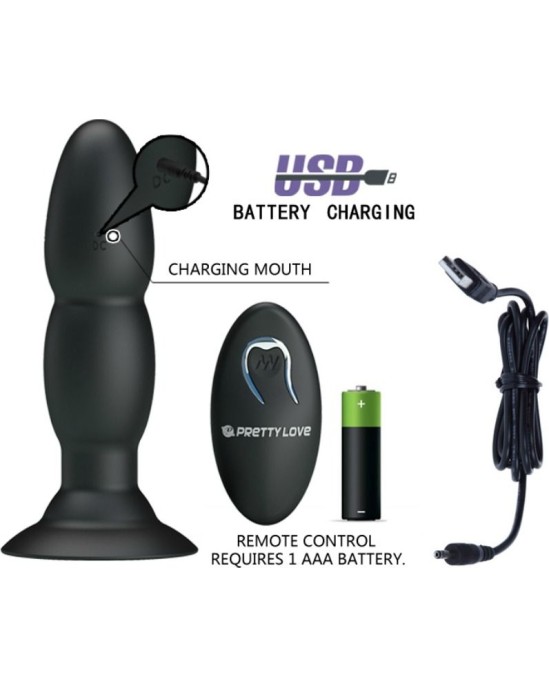 Pretty Love Bottom PRETTY LOVE — IESLĒGTS VIBRATORS UN ROTĒŠANA AR TĀLVADĪBAS PULTI