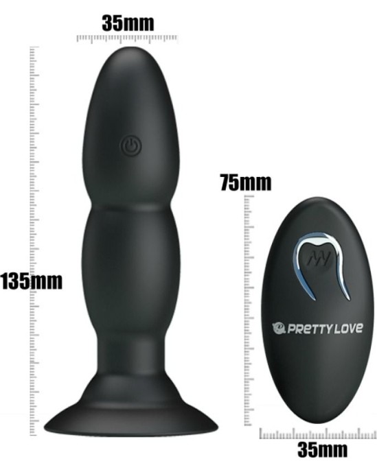 Pretty Love Bottom PRETTY LOVE — IESLĒGTS VIBRATORS UN ROTĒŠANA AR TĀLVADĪBAS PULTI