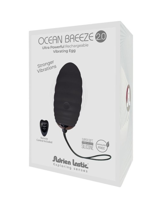 Adrien Lastic OCEAN BREEZE 2.0 RECHARGEABLE VIBRATING EGG REMOTE CONTROL BLACK