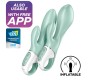 Satisfyer Connect APMIERINĀTĀJS — GAISA PUMP BUNNY 5+ PIEPŪŠAJAM TRUKŠU VIBRATORA APP GREEN