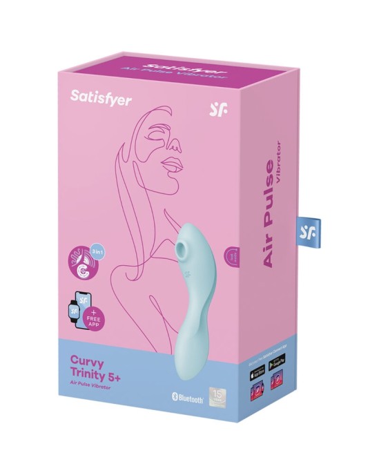 Satisfyer Connect ПРИЛОЖЕНИЕ ДЛЯ СТИМУЛЯТОРА И ВИБРАТОРА ВОЗДУШНЫХ ИМПУЛЬСОВ SATISFYER CURVY TRINITY 5 — СИНИЙ