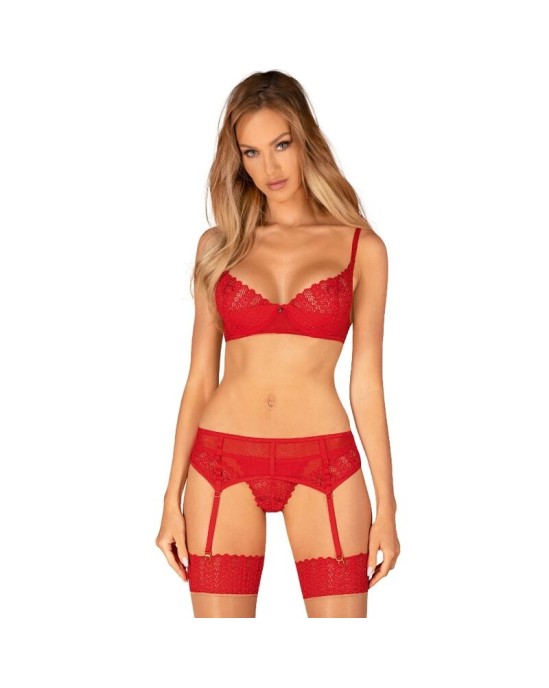 Obsessive Sets OBSESĪVS - INGRIDIA TRĪS GABALĀS RED XL/XXL