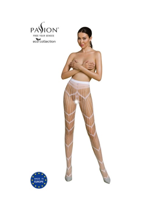 Passion Woman Garter & Stock PASSION - EKO KOLEKCIJA BODYSTOCKING ECO S006 WHITE