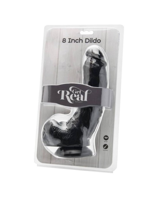 Get Real DILDO 20,5 CM AR Bumbiņām MELNS