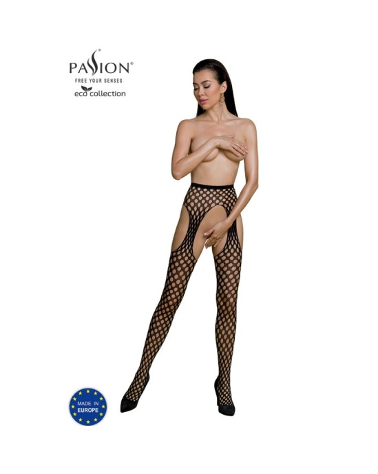 Passion Woman Garter & Stock PASSION - EKO KOLEKCIJA BODYSTOCKING ECO S003 BLACK