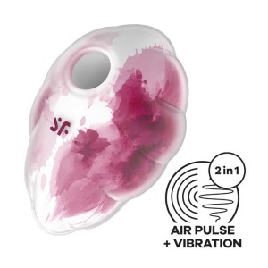 Satisfyer Cloud Dancer Clit Sucker and Vibe Red Print