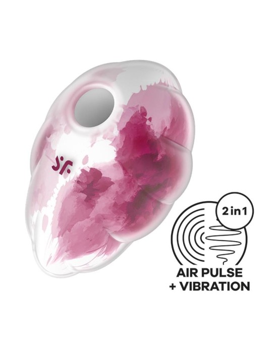 Satisfyer Cloud Dancer Clit Sucker and Vibe Red Print